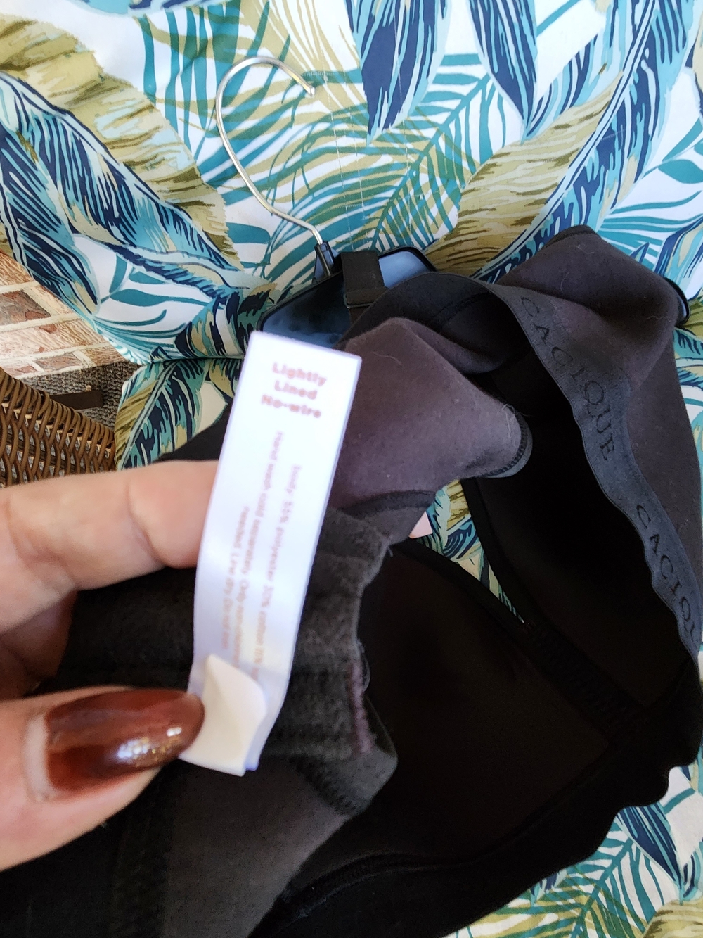 Cacique Black Lightly Lined Bra with Branded Band